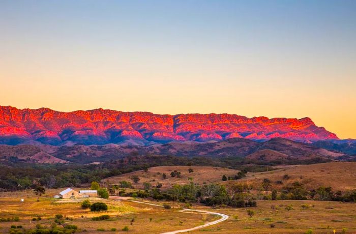 Guests to the Flinders Ranges can enjoy the solitude of this stunning landscape, often with the place all to themselves.