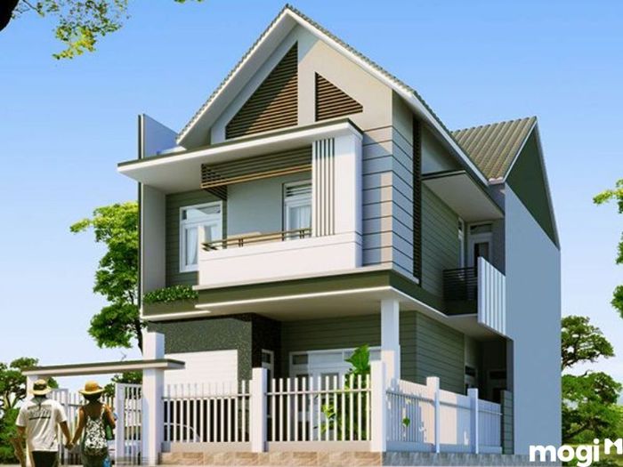 Mẫu nhà mặt tiền 8m sâu 15m với mái Thái
