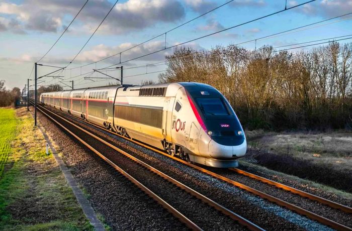 The French TGV Duplex, a high-speed train from the 1990s, has a top speed of 186 miles per hour.