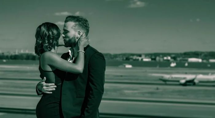 Burton and Solberg captured their engagement photos at Reagan National Airport in Washington, D.C.