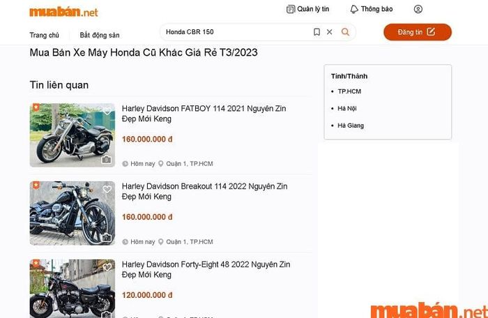 Bạn có thể khám phá và tham khảo các xe máy cũ qua Mytour