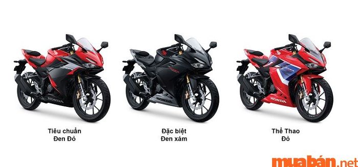 Honda CBR 150 có ba màu sắc tương ứng với ba phiên bản khác nhau