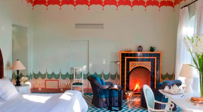 The Francis Suite at Coppola's Palazzo Margherita draws inspiration from his grandmother, who was born in Tunisia.