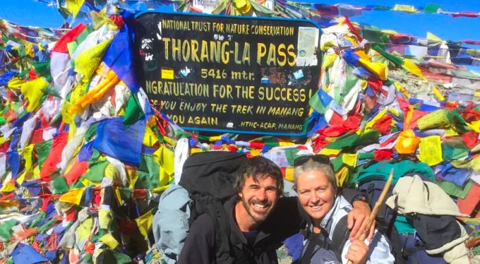 The couple returned to Nepal together in 2017, successfully crossing the Thorang La mountain pass this time around.