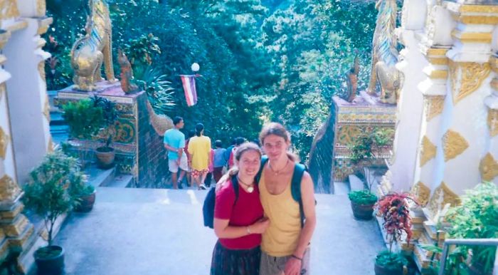 The couple in Thailand, 1999.