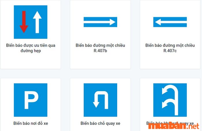Một số biển chỉ dẫn phổ biến