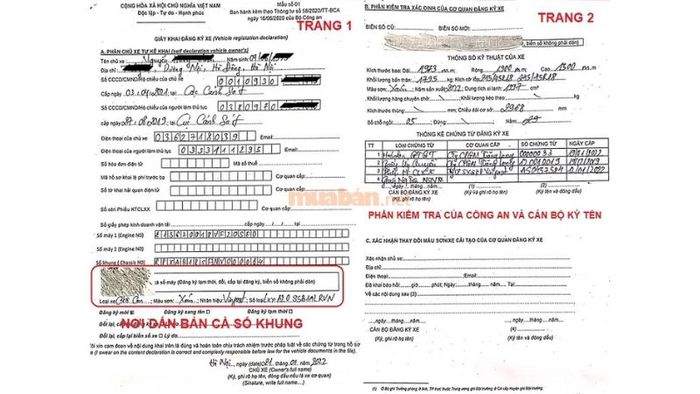 Nộp hồ sơ đăng ký xe và làm biển số tại công an