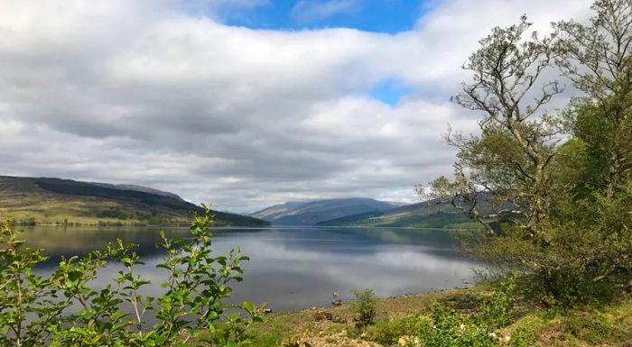 The breathtaking view from Achnacarry, in the Scottish Highlands, where McFarlane took Saquet on her first visit.