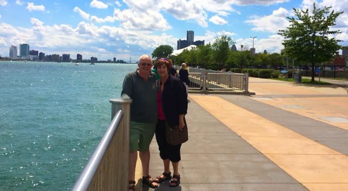 Here’s the couple in June 2017, when McFarlane visited Saquet in Chicago.