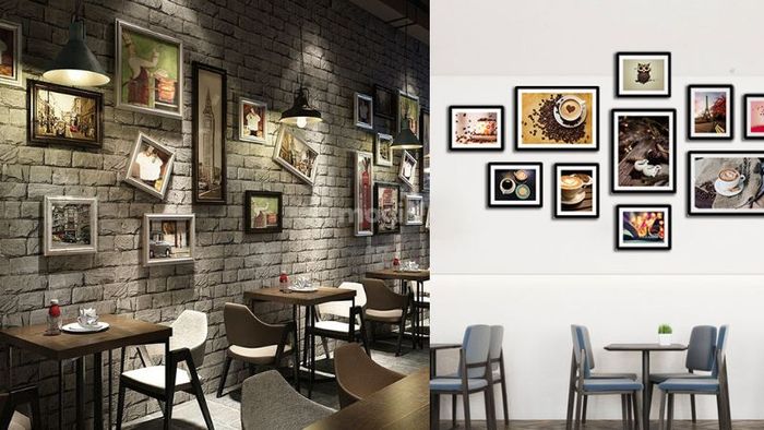 Trang trí tường quán cafe với tranh ảnh đầy nghệ thuật