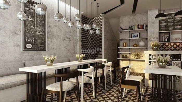 Áp dụng kỹ thuật sơn đặc biệt để tạo điểm nhấn cho tường quán