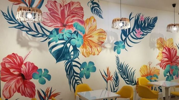 Trang trí tường quán cafe bằng những hình vẽ sáng tạo