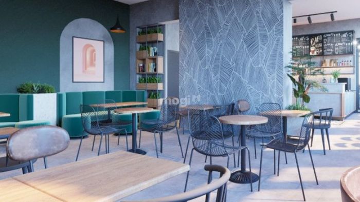 Lựa chọn màu sắc nổi bật để trang trí tường quán