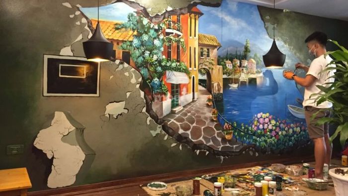 Trang trí tường quán cafe với những nét vẽ nghệ thuật độc đáo