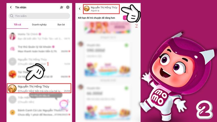 Hướng dẫn chặn tin nhắn rác trên MoMo - bước 2