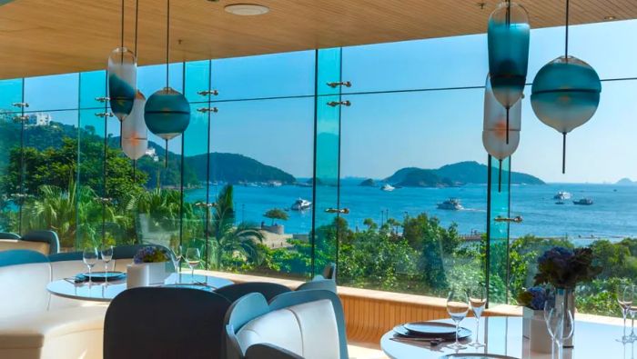 Restaurants at The Pulse, a newly opened beachside venue in Hong Kong, offer an unmatched view of the surrounding coastline.