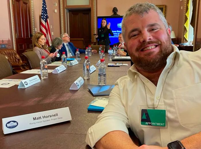 In 2023, Matthew Horsnell had the opportunity to visit the White House and speak about sleep health equity with Project Sleep.