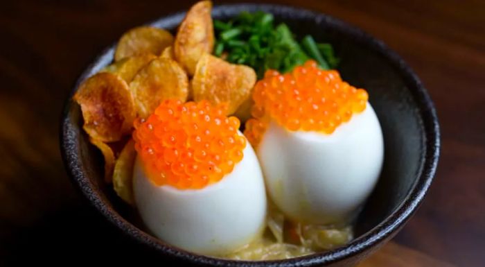 Majordomo’s menu includes a delicious take on eggs.