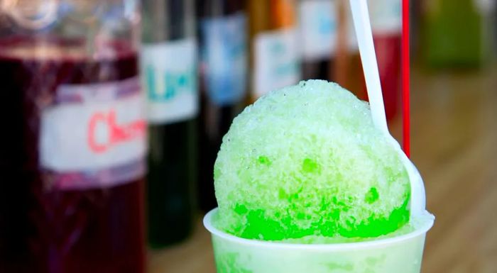 Raspado is Mexico’s take on the snow cone, made with fresh fruit juices.