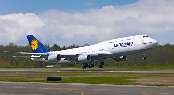 German airline Lufthansa transports many passengers between the United States and Europe.