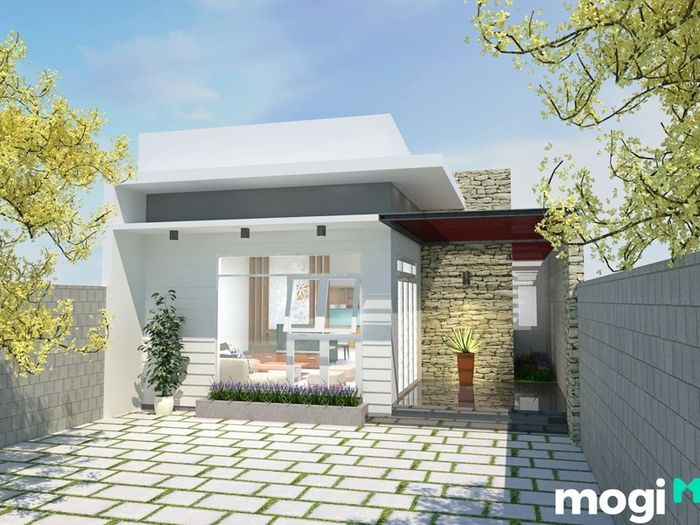 thiết kế nhà 1 tầng 3 phòng ngủ 100m2