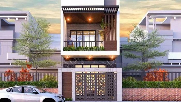 Nhà ống kiểu Pháp 2 tầng mang vẻ đẹp thanh lịch và tinh tế