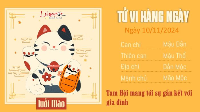 Tử vi hàng ngày 10/11/2024 của 12 con giáp - Tuổi Mão