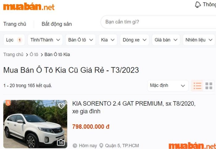 Bạn có thể dễ dàng tham khảo giá xe ô tô cũ qua các thông tin được cung cấp trên Mytour.