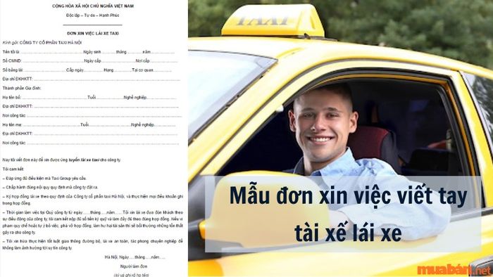Mẫu đơn xin việc viết tay cho vị trí tài xế lái xe