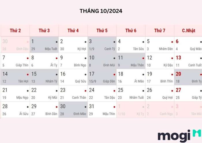 Các Ngày Tốt Nhập Trạch Tháng 10 Năm 2024