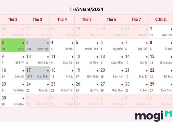 Những Ngày Tốt Để Nhập Trạch Tháng 9 Năm 2024