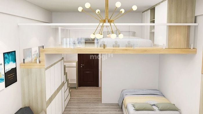 Mẫu nhà với gác lửng thiết kế đơn giản, thoáng đãng và đầy đủ tiện nghi