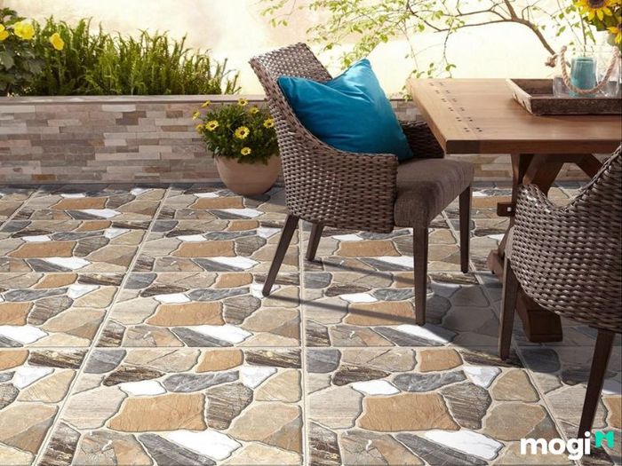 Gạch lát nền sân thượng kiểu sỏi