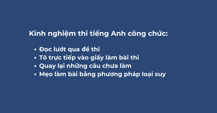 Chia sẻ kinh nghiệm thi tiếng Anh dành cho công chức