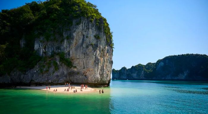 Lan Ha Bay is a lesser-known gem in northeastern Vietnam, offering a quieter alternative to the more popular Halong Bay.