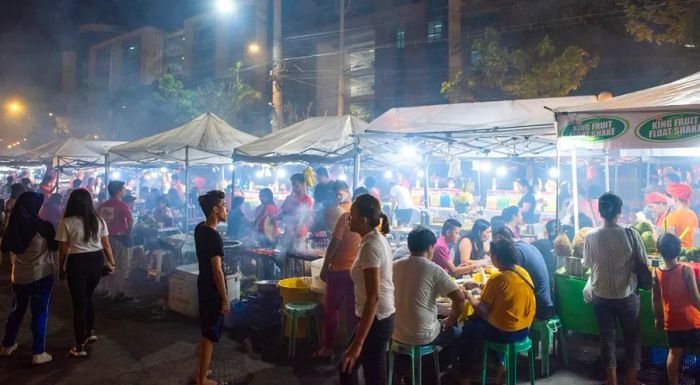 The bustling night market of Davao City is a favorite spot for locals and visitors alike.