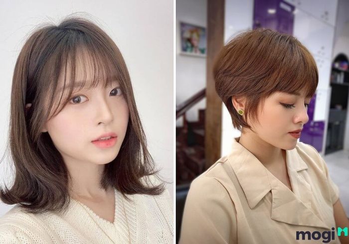Kiểu tóc dành cho người có mặt dài và trán thấp.