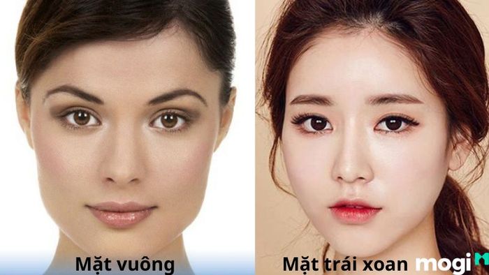 So sánh giữa mặt trái xoan và mặt vuông