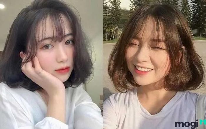 Tóc ngang vai với mái uốn nhẹ nhàng