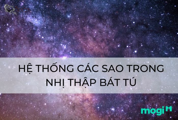 Nhị Thập Bát Tú bao gồm 4 phương, với tổng cộng 28 chòm sao phân bố đều trên bầu trời.