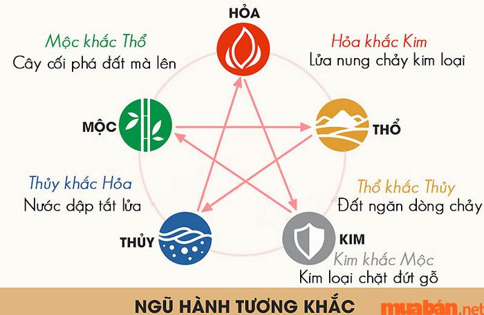 Quy luật tương sinh và tương khắc của Ngũ hành Kim Mộc Thủy Hỏa Thổ