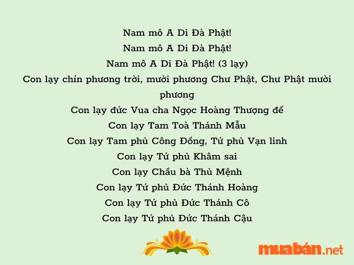 Văn khấn Ban Công Đồng 1