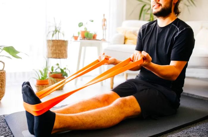 Incorporating resistance bands is an effective way to increase workout intensity.