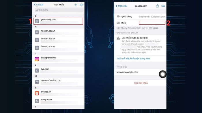 Quản lý mật khẩu đã lưu trên iPhone - Bước 3