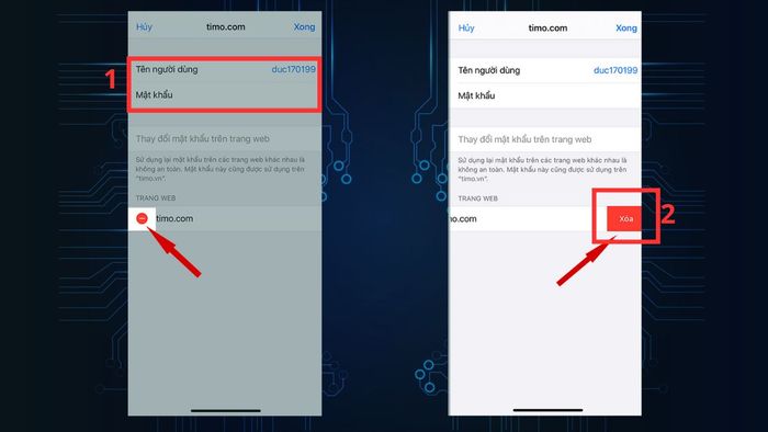 Xóa mật khẩu đã lưu trên iPhone - Bước 3