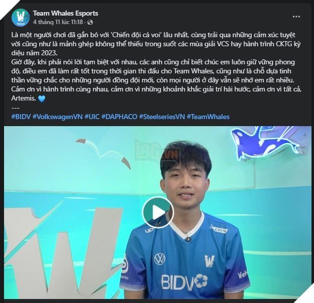 GAM Esports tiết lộ thêm một bản hợp đồng mới, tiếp tục duy trì cặp đôi huyền thoại ở cánh trên.