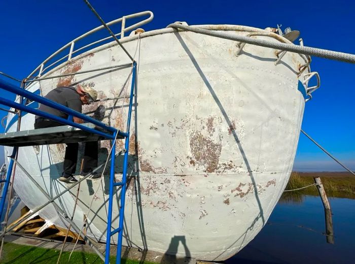 Willson has financed most of the restoration himself but hopes to secure enough funding to eventually turn the ship into a museum.