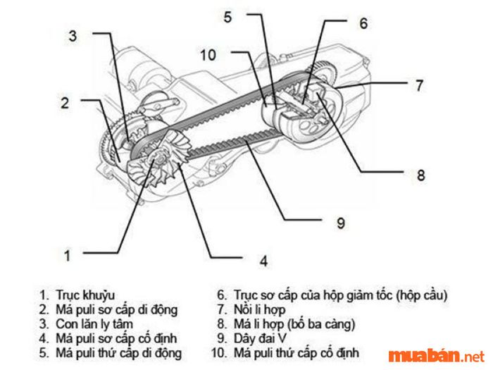 Hộp số xe tay ga