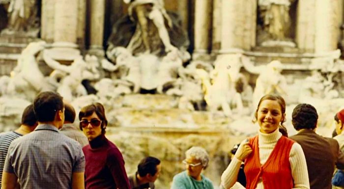 Jocelyne in Rome, 1970. This photo was taken at the start of her trip, just before she met Tyler.