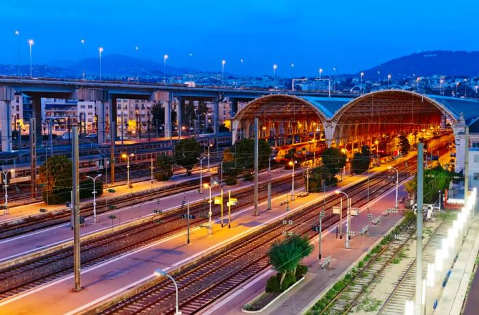 The Cuneo-Nice route, dubbed the 'railway of marvels,' winds between Italy and France, eventually reaching the Mediterranean at Nice.